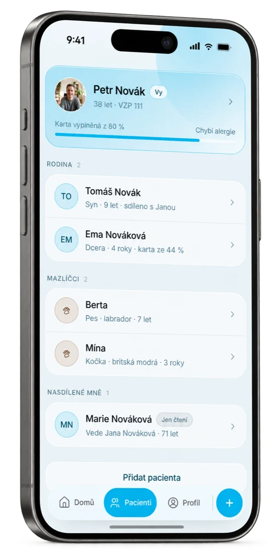Doktor online – přehled rodiny ve světlém vzhledu